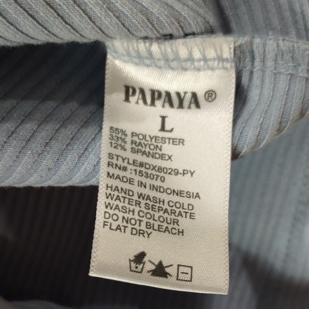 PAPAYA Light Blue Ribbed Mini Dress - Picture 7 of 13